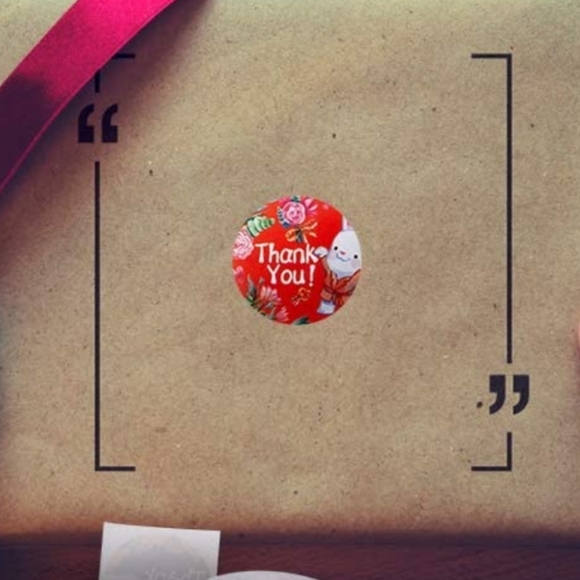 100 ct 1.5 Inch Thank You Stickers, Thank You for - Picture 4 of 13